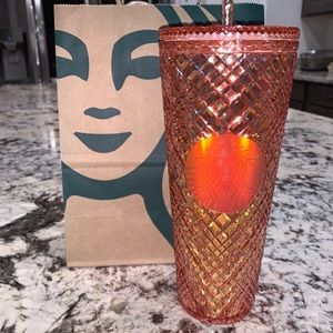 Starbucks Holiday 2021 Rose Gold Jewel Cold Cup Tumbler